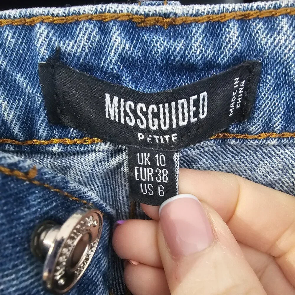 Women's Distressed Mom Jeans, Missguided Petite Riot, Size 6